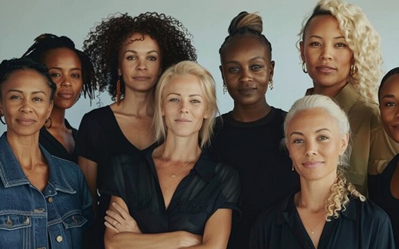 A diverse group of confident women
